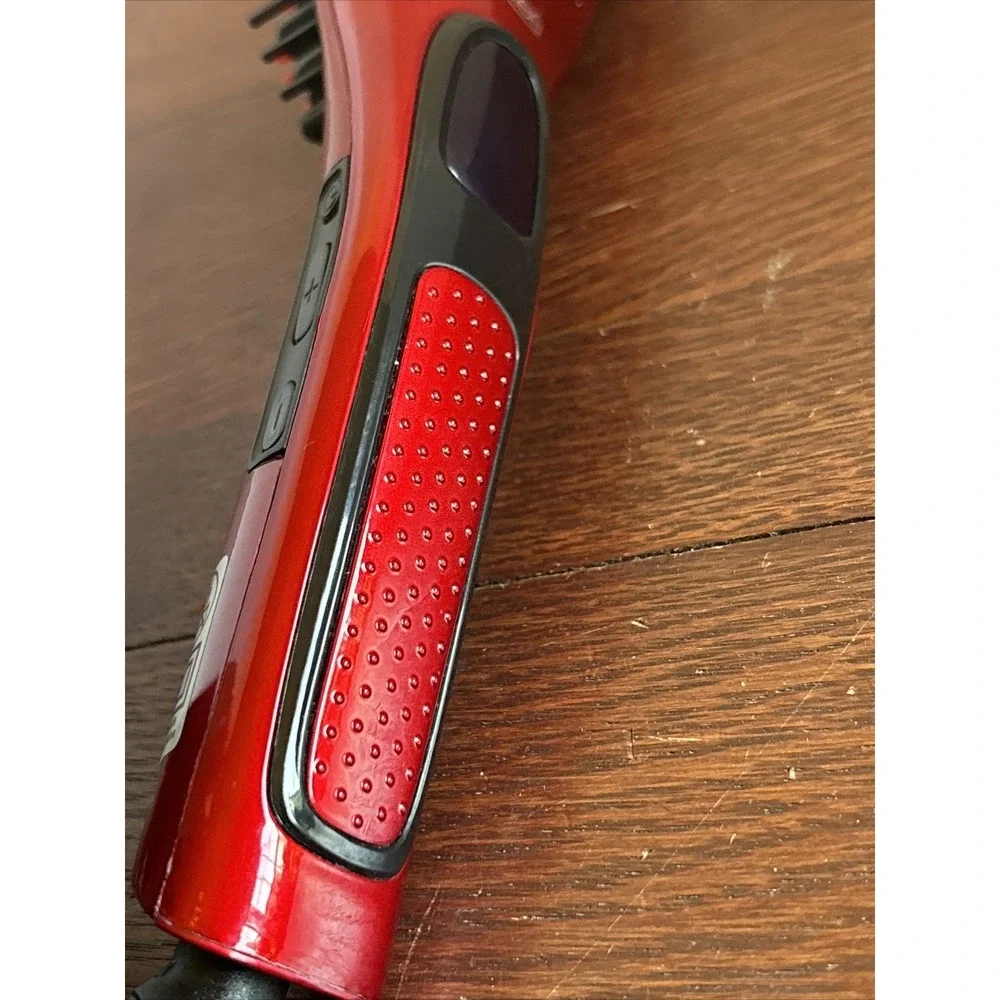 Esplee Hot & Straight Brush Red Metallic Hair Straightener 30386FEP Digital Heat
